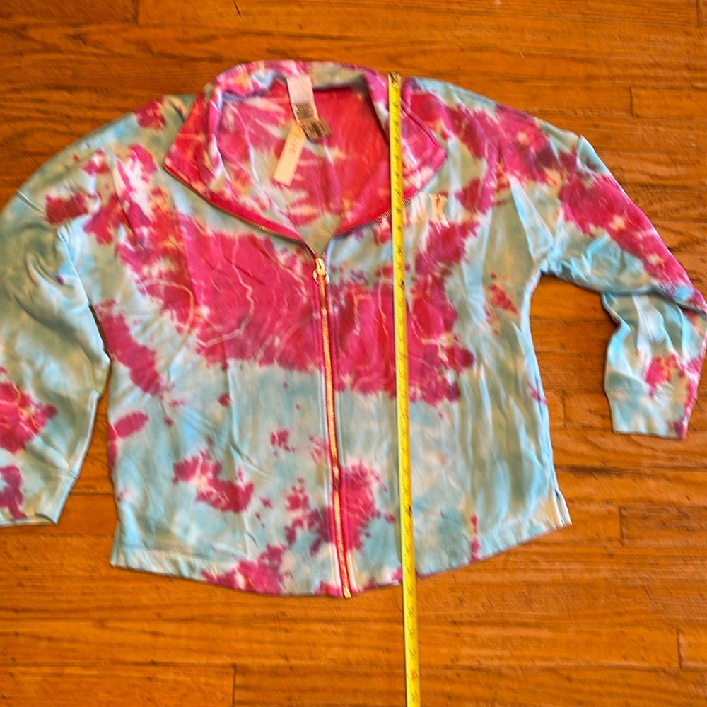 NWT PINK Full zip Size Medium Oversized Fleece sweatshirt